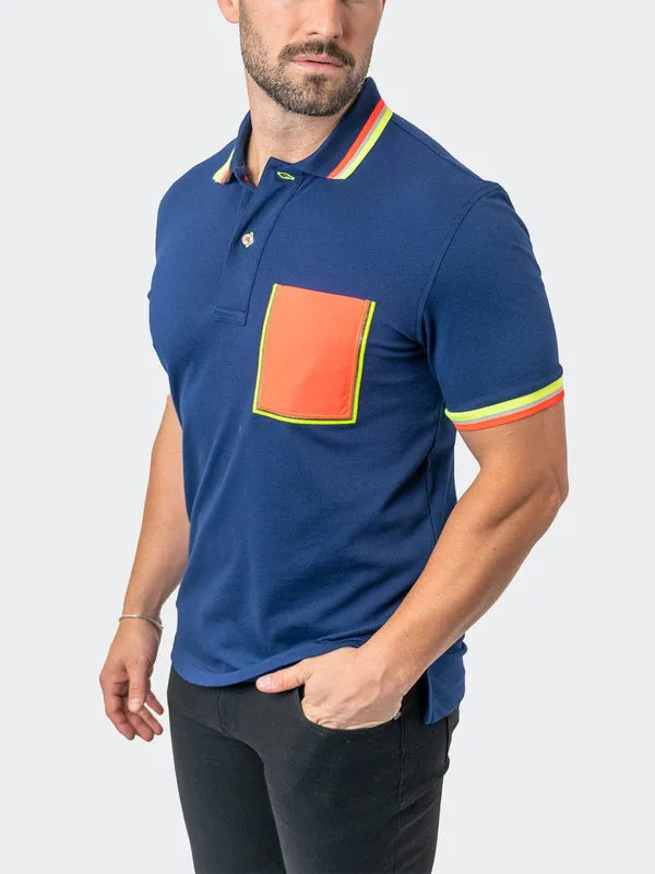 Maceoo Stretch Short-Sleeve Polos | Polo TipMilano Navy