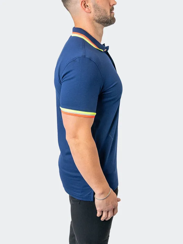 Maceoo Stretch Short-Sleeve Polos | Polo TipMilano Navy