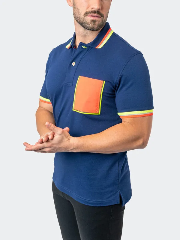 Maceoo Stretch Short-Sleeve Polos | Polo TipMilano Navy