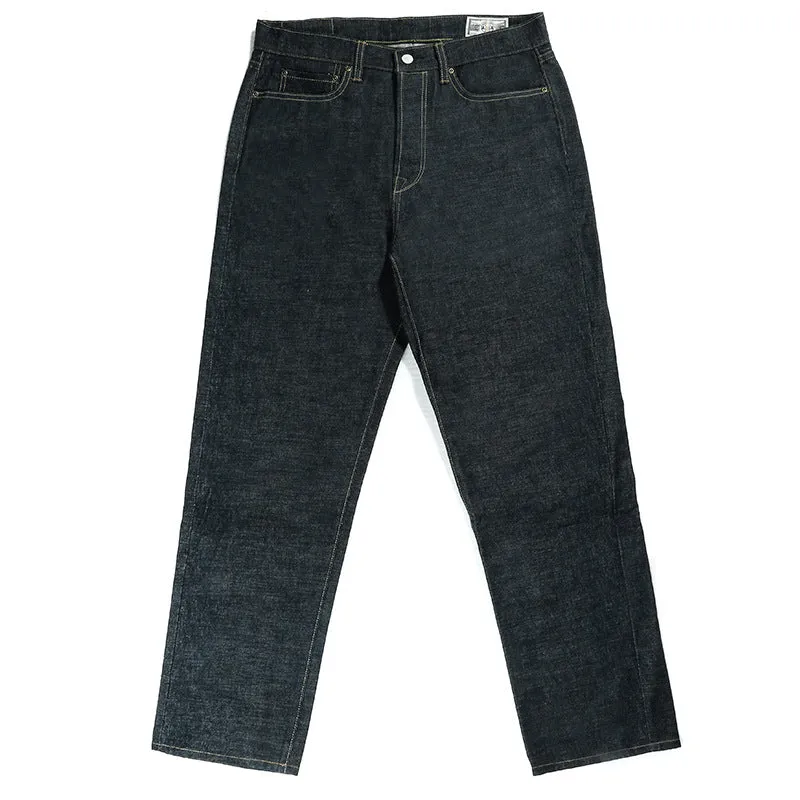 Men's retro casual raw denim straight jeans