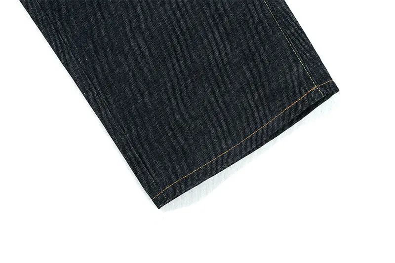 Men's retro casual raw denim straight jeans