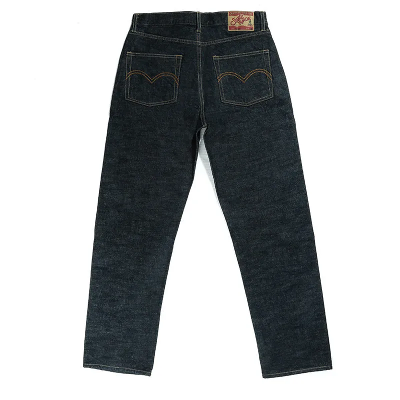 Men's retro casual raw denim straight jeans