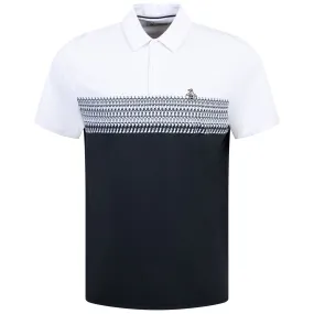 Novelty Block Print Stripe Polo Bright White - SS24