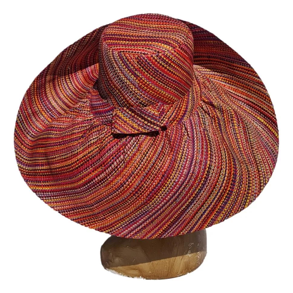 Oversized Sun Hat 7" Brim Multicolored Raffia Hat | Sun hat for women | UPF 50 | Soava