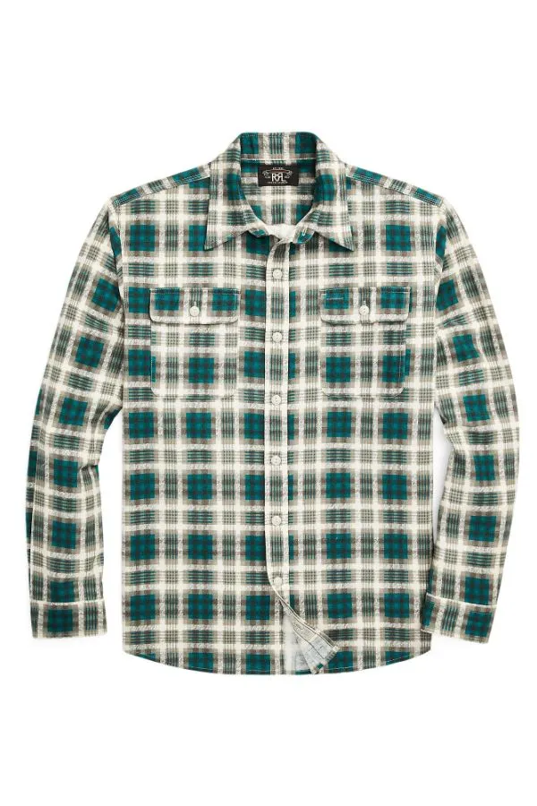 Plaid-Print Chamois Workshirt