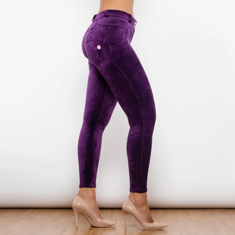 Purple Chenille Middle Waist Lifting Leggings