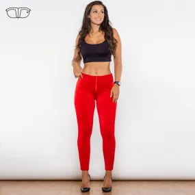 Red Chenille High Waist Lifting Leggings