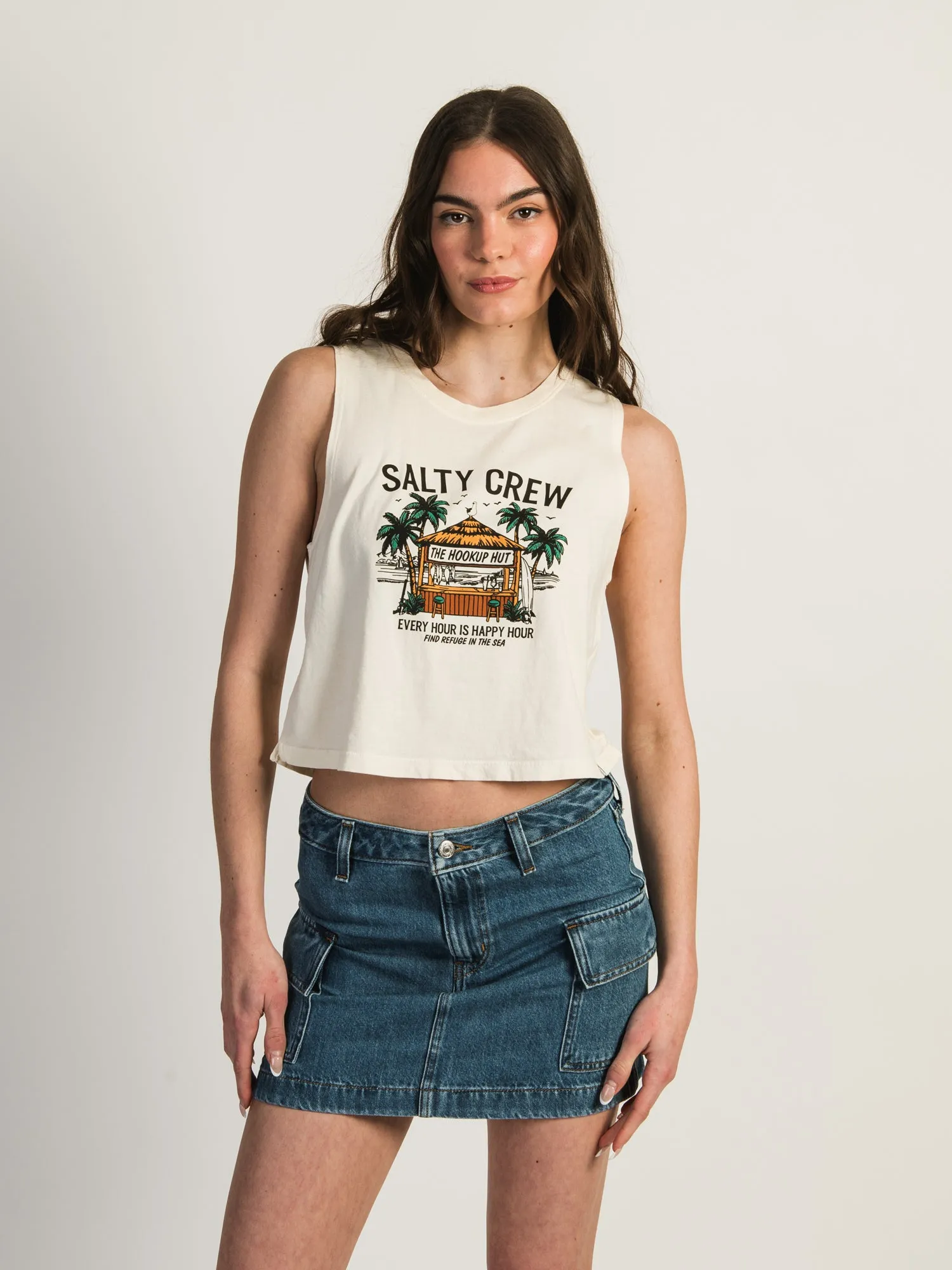 SALTY CREW SALTY HUT CROPPED TANK TOP