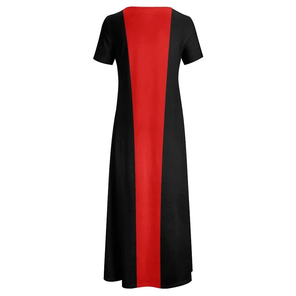 Short Sleeve Round-Neck Long Dress Round neck short sleeve dress