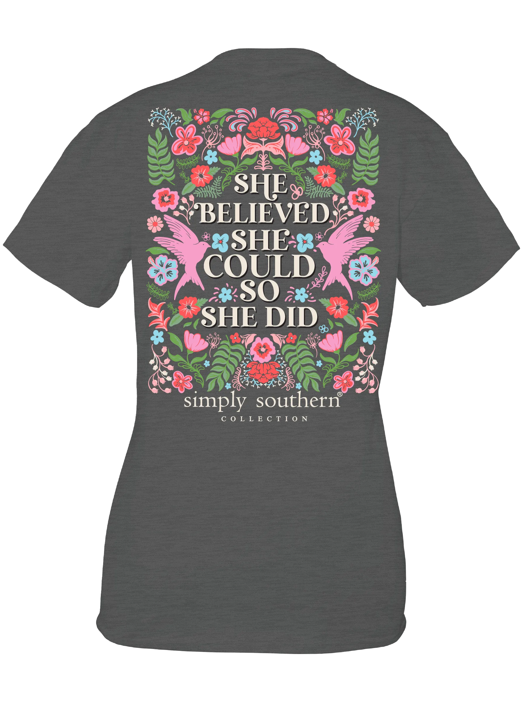 Simply Southern 'She Believed She Could' Floral Dove Tee