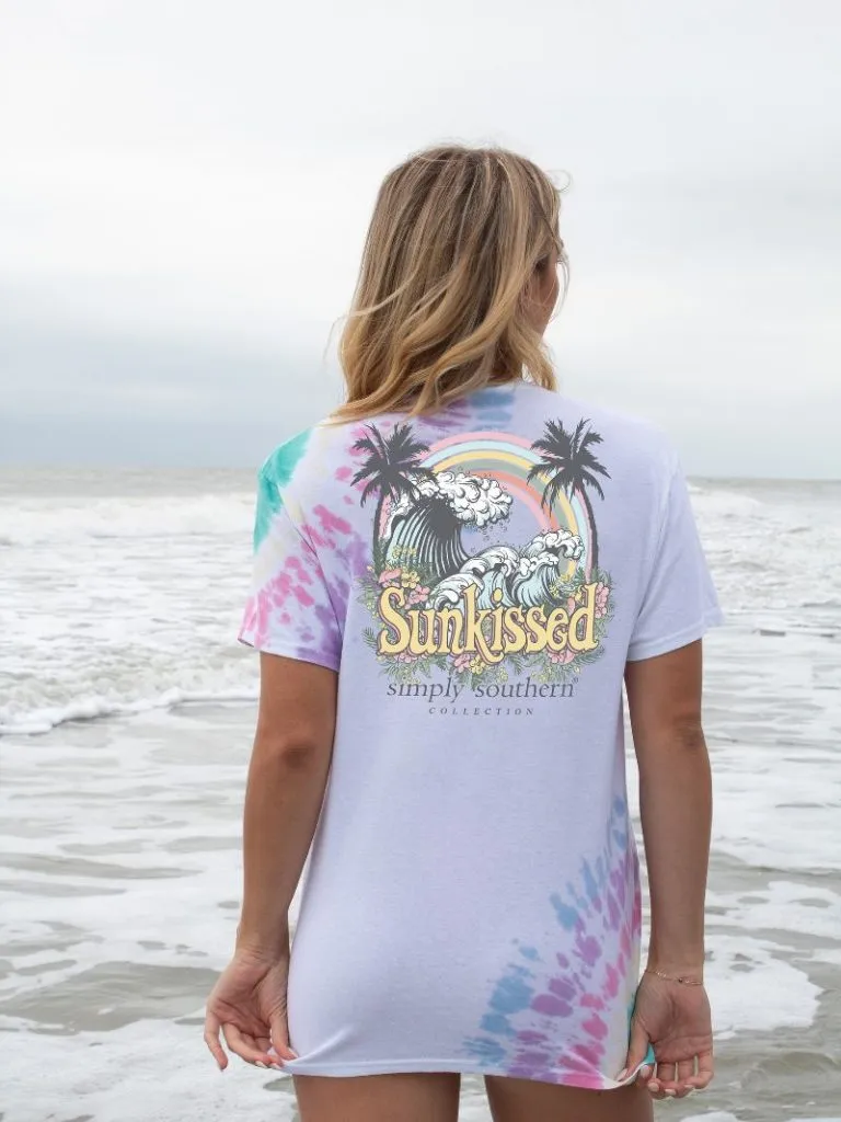 Simply Southern Tie Dye 'Sunkissed' Waves & Palms Tee in Adult and Youth Sizes