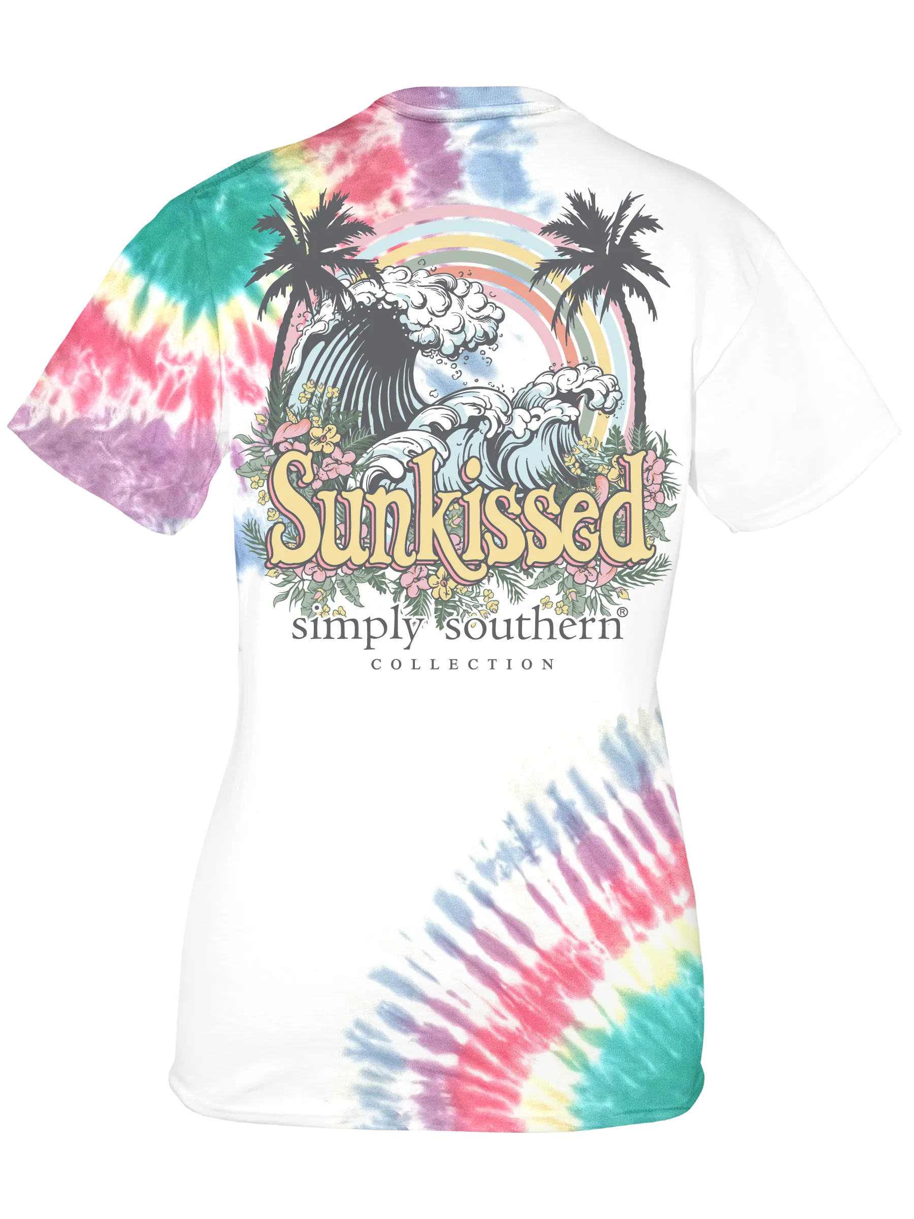 Simply Southern Tie Dye 'Sunkissed' Waves & Palms Tee in Adult and Youth Sizes