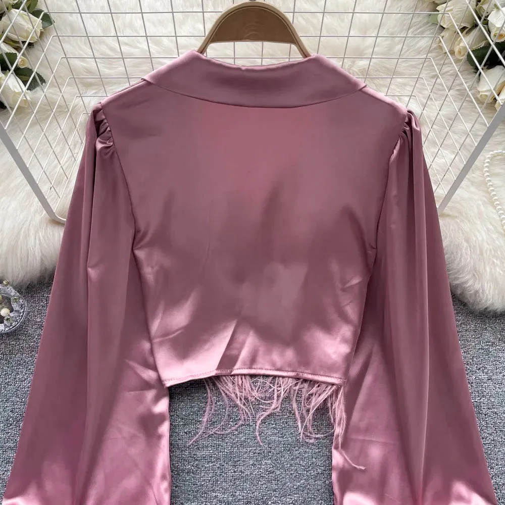 Vienna Satin Fur Shirt