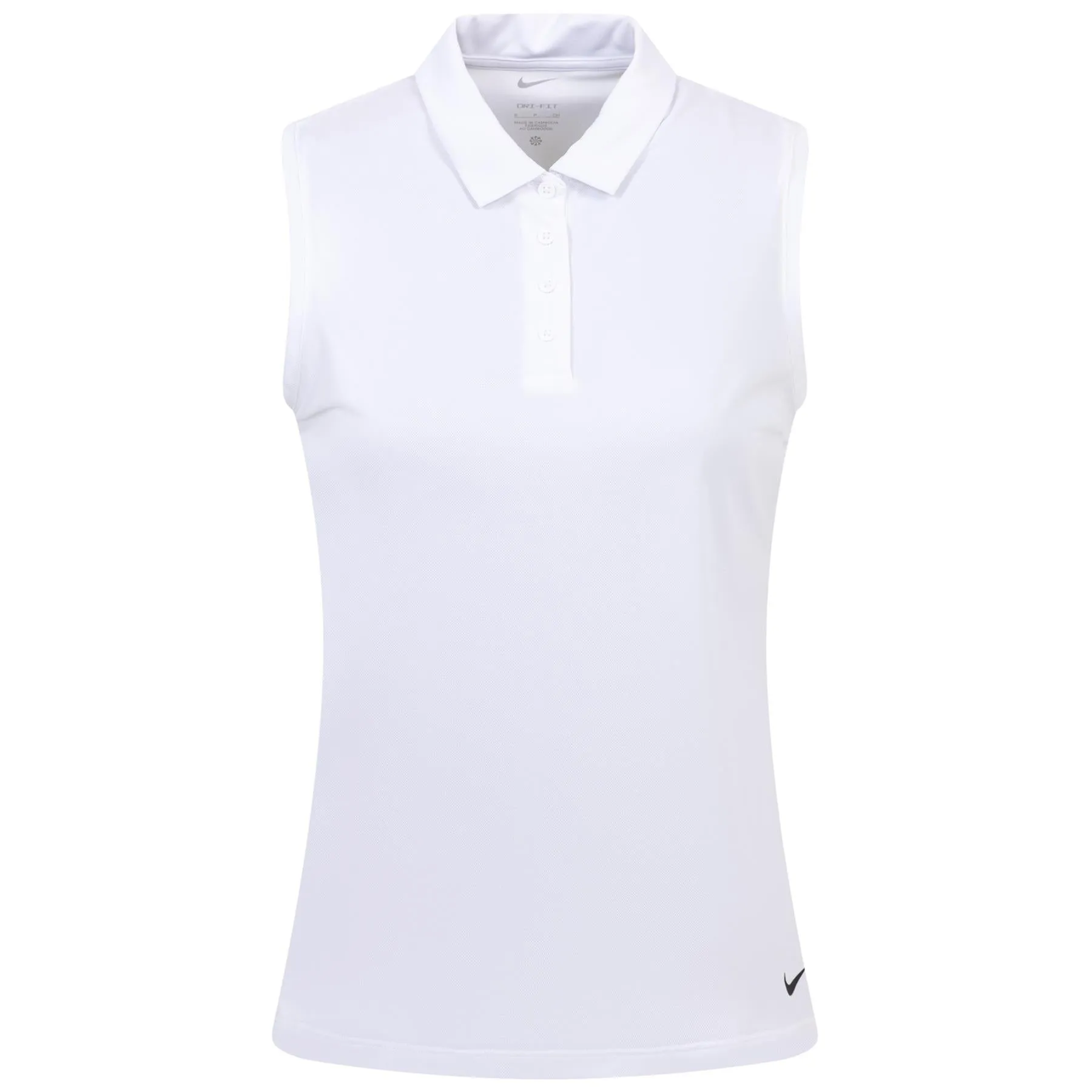 Womens Dri-FIT Victory Sleeveless Solid Polo White - SS24