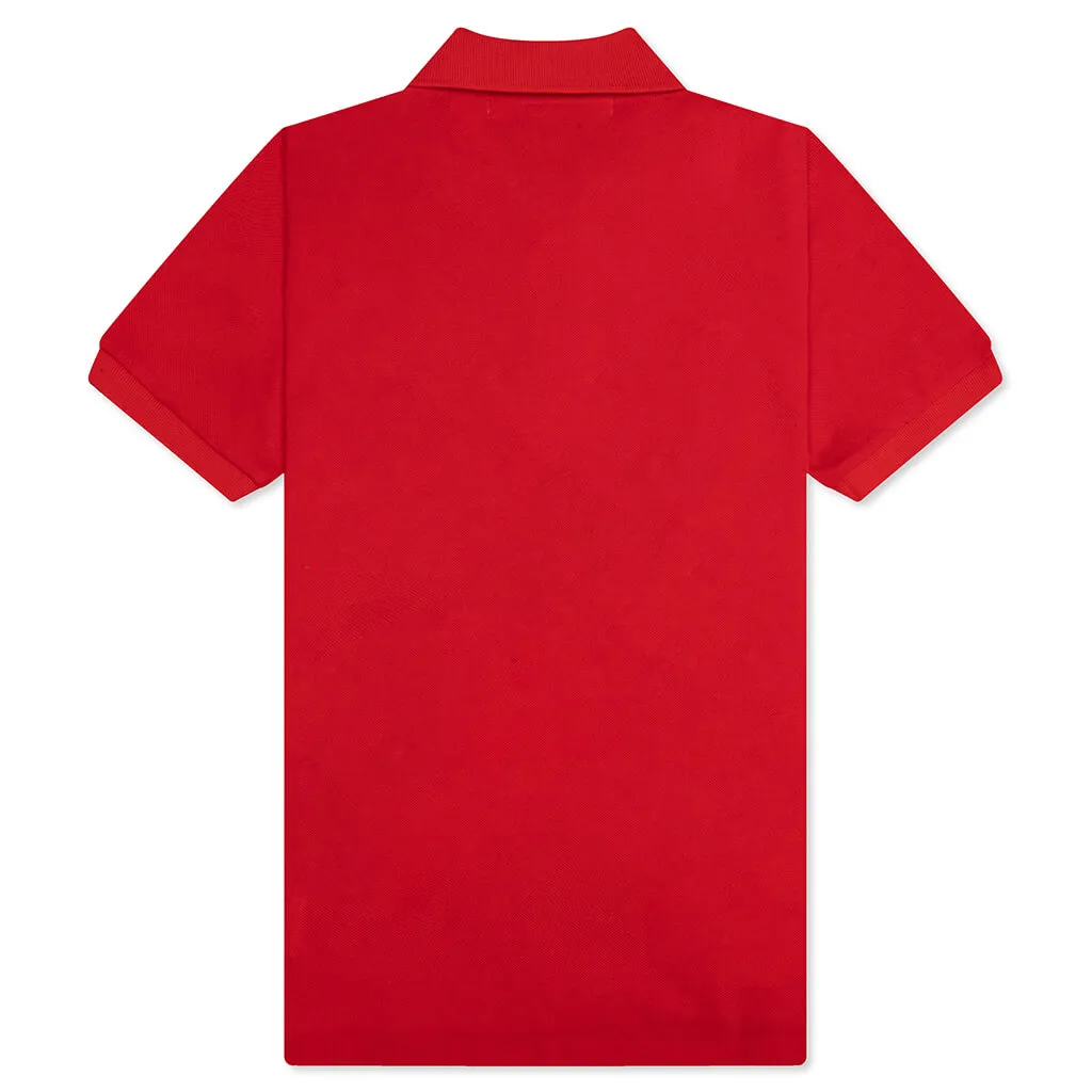 Women's Red Emblem Polo Tee - Red